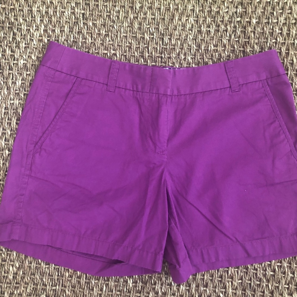 J. Crew Purple Cotton Chino Shorts Size 6
